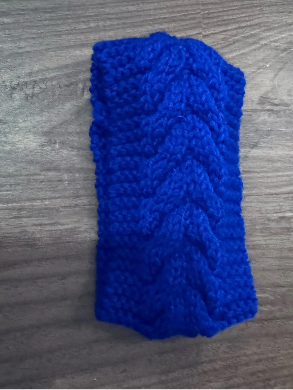 Hand-Knit Cable Headband in Royal Blue